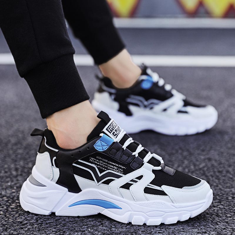 Street Fashion Online Shopping - ขนาดใหญ่ Chunky ความสูงรองเท้าผ้าใบผู้หญิงกีฬารองเท้า Man Running รองเท้าผู้ชายกีฬารองเท้าสำหรับชายสีดำสีน้ำเงินสีขาว