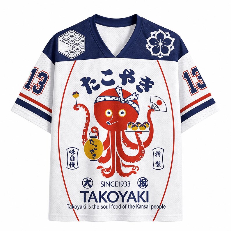 Street Fashion Osaka - เสื้อเชิ้ตโอคโตปุสโอซาก้าสไตล์เรโทรคลาสสิกพิมพ์ลาย 3 มิติ สำหรับผู้ชายและผู้หญิง แฟชั่นลำลองอเนกประสงค์ สไตล์สตรีทสุดเท่