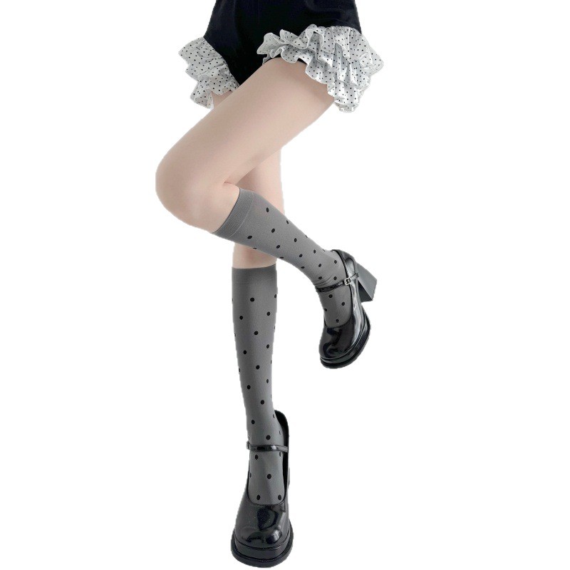 ถุงเท้าข้อกลางลายจุดบางพิเศษสำ - Japanese Street Fashion Female บทวิจารณ์และราคา