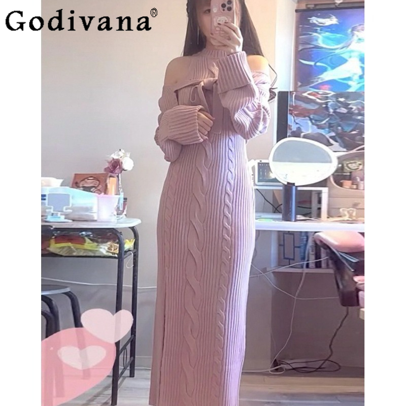 เดรสไหมพรมผูกโบว์สไตล์ญี่ปุ่นส - Japanese Street Fashion Female บทวิจารณ์และราคา