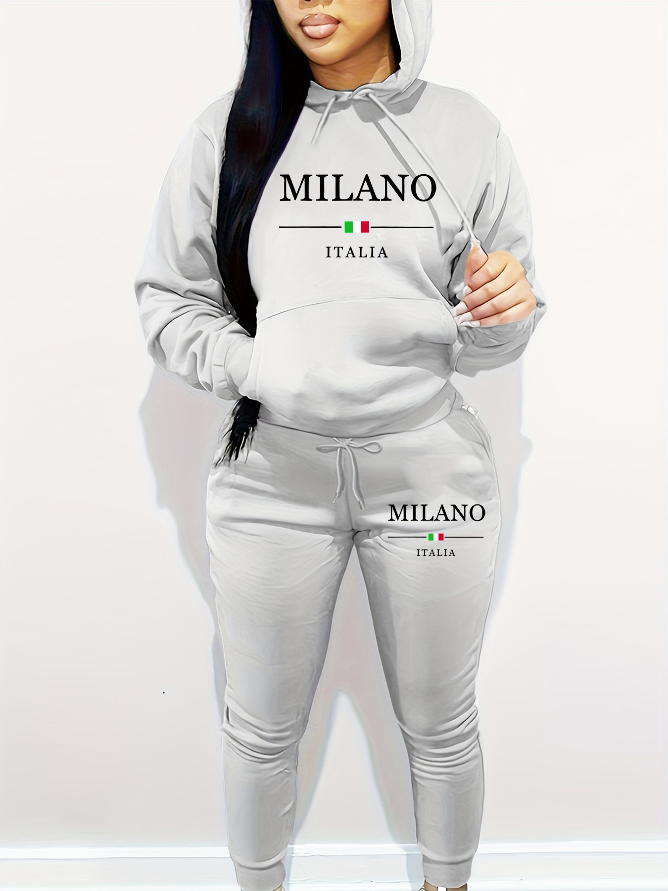 ชุดเสื้อฮู้ดมีฮู้ดพิมพ์ลาย MIL - Street Fashion Milano บทวิจารณ์และราคา