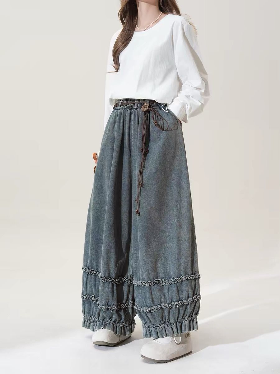 กางเกงผู้หญิงสไตล์ญี่ปุ่นย้อนย - Japanese Street Fashion Female บทวิจารณ์และราคา