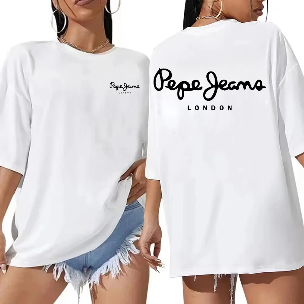 เสื้อยืดแขนสั้นโลโก้ผู้หญิงเปเ - Street Fashion In London บทวิจารณ์และราคา