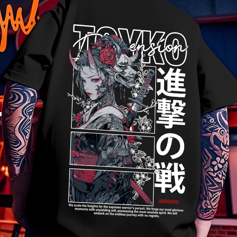 เสื้อยืดลำลองผู้ชายสไตล์สตรีท  - Japanese Street Fashion Female บทวิจารณ์และราคา