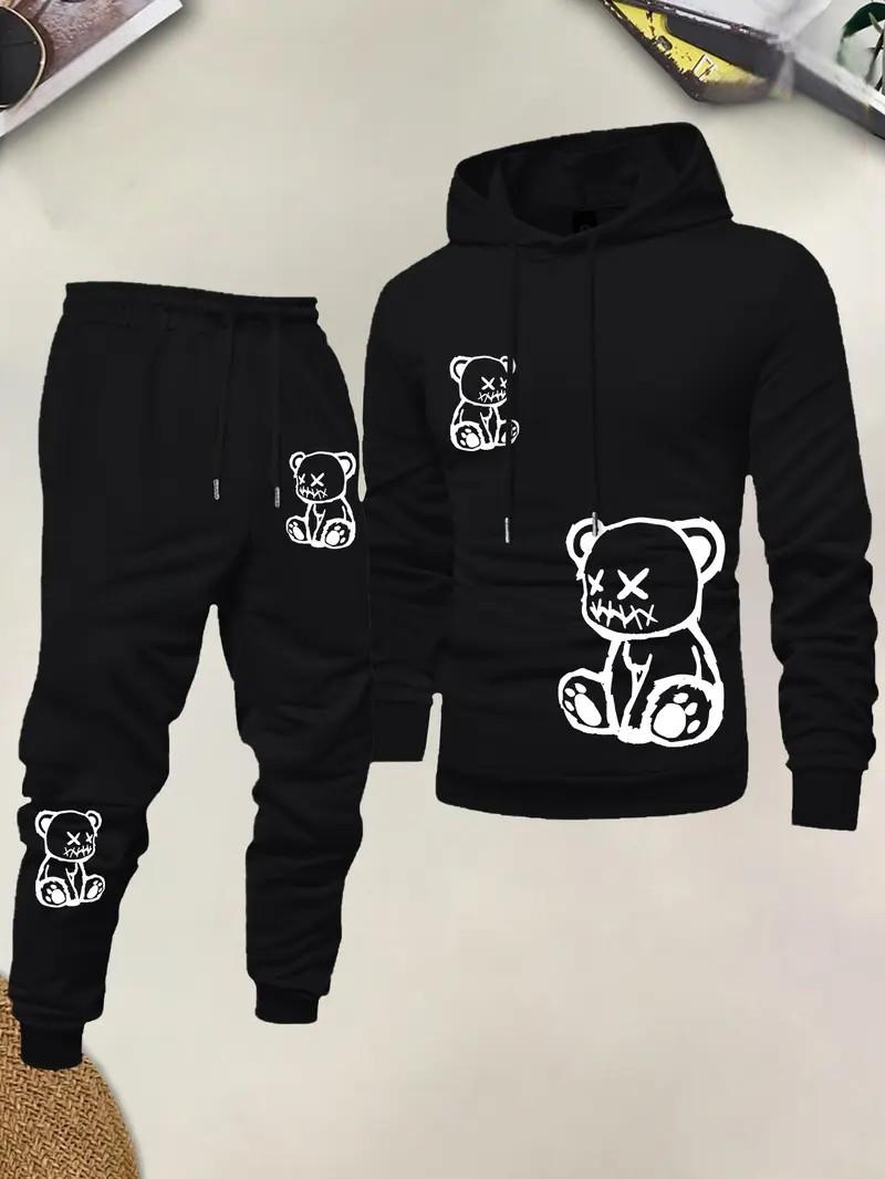 ชุดเสื้อฮู้ดผู้ชายลายพิมพ์หมี  - Street Fashion Winter บทวิจารณ์และราคา