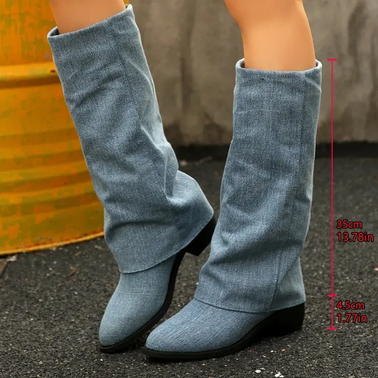 รองเท้าบูทสูงถึงเข่าผู้หญิง แฟ - Street Fashion Winter บทวิจารณ์และราคา