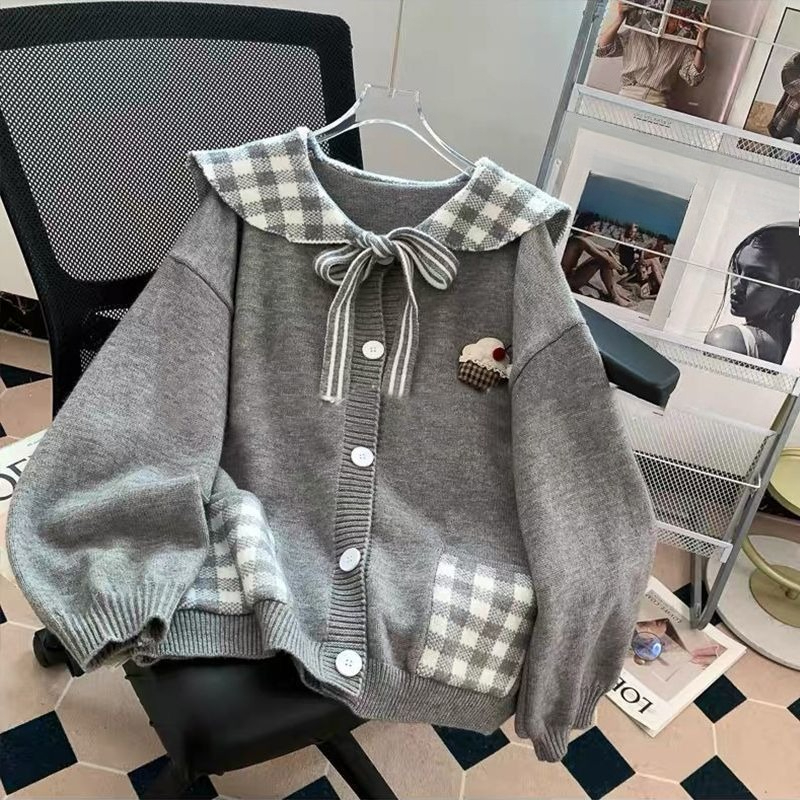 เสื้อคลุมถักสไตล์เรโทรหวานๆ สำ - Japanese Street Fashion Female บทวิจารณ์และราคา