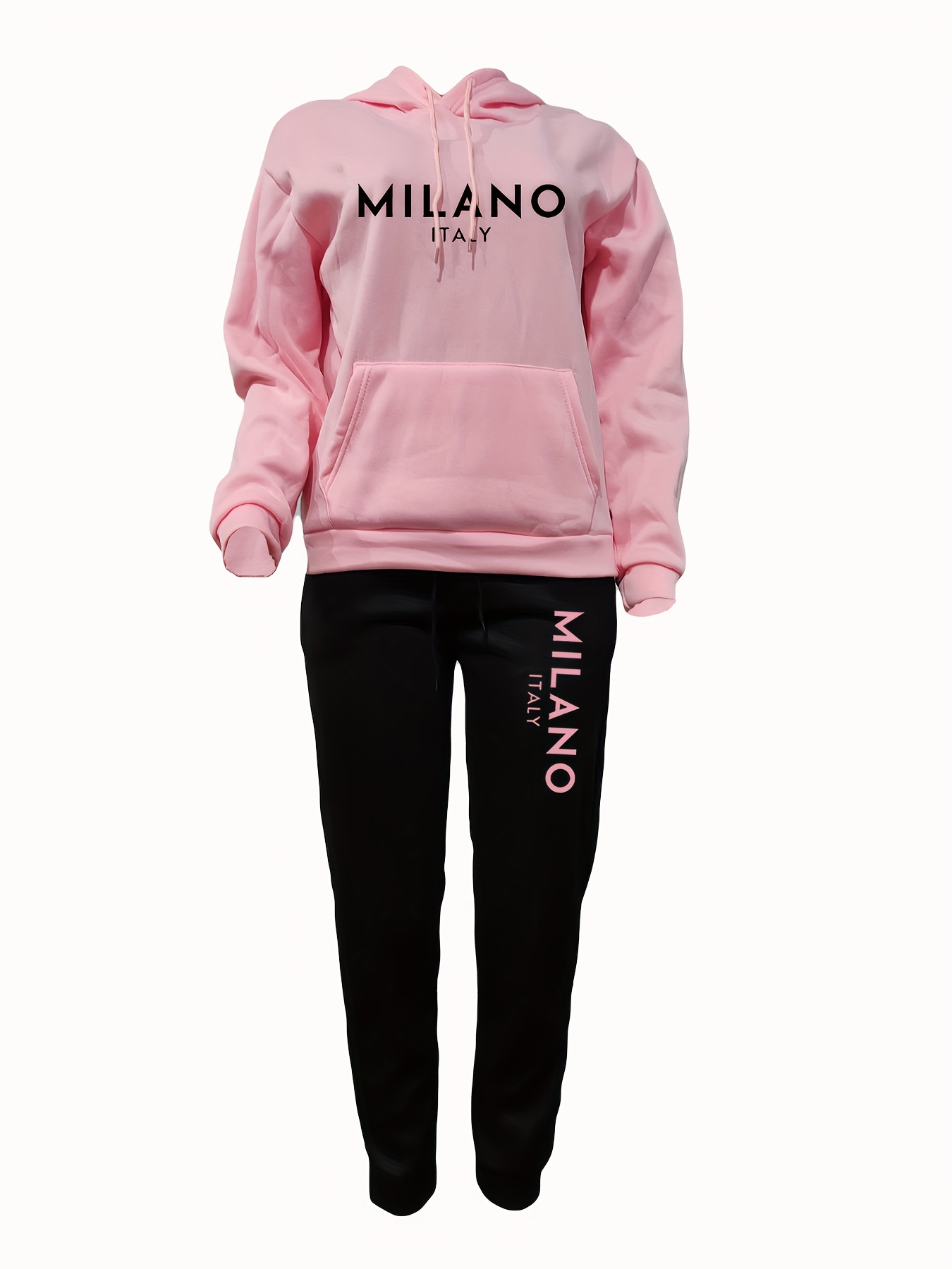 ชุดเสื้อฮู้ด+กางเกงกีฬาสำหรับผ - Street Fashion Milano บทวิจารณ์และราคา